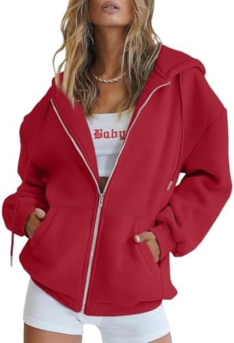 Women Zip Up Hoodies Oversized Sweatshirt Jacket 2026 Cute...