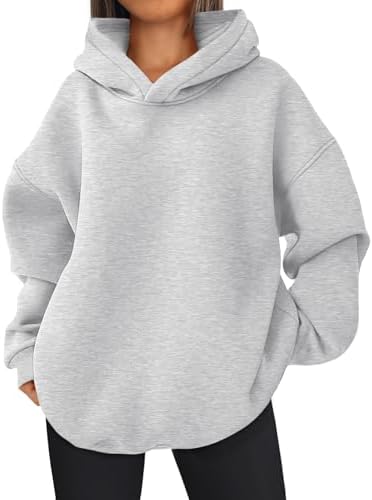 Womens Oversized Hoodies Comfrt Sweatshirts Cute Outfits Grey