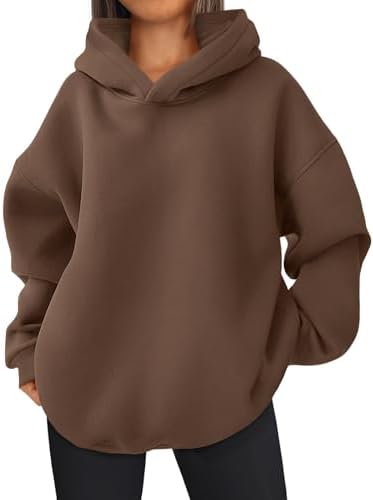 Womens Oversized Hoodies Comfrt Sweatshirts Cute Outfits Brown