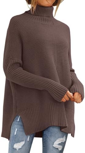Womens Oversized Turtleneck Batwing Pullover Sweaters 2026...
